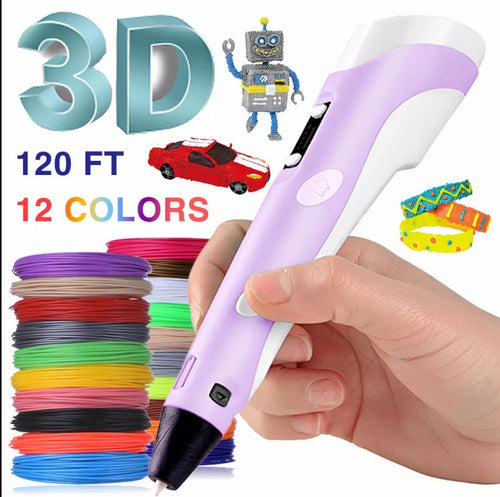 3D printing pen with 12-colour filament starter set