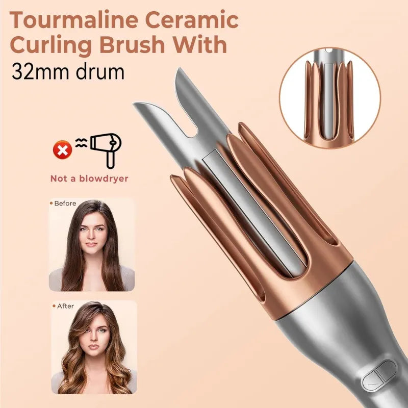 Tourmaline ceramic 32mm automatic curling brush