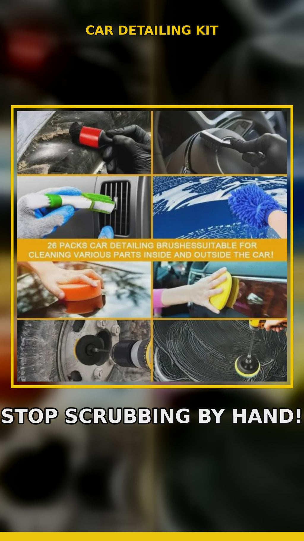 26-Piece Car Detailing & Drill Brush Kit